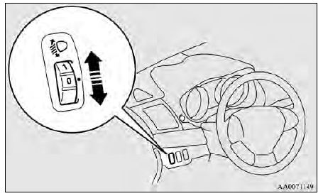 Mitsubishi Lancer. Interruptor de nivelación de los faros