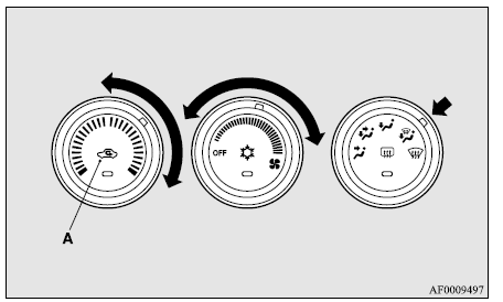 Mitsubishi Lancer. Aire acondicionado manual sin el modo de MAX A/C
