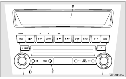 Mitsubishi Lancer. Uso de la función de entrada externa de audio