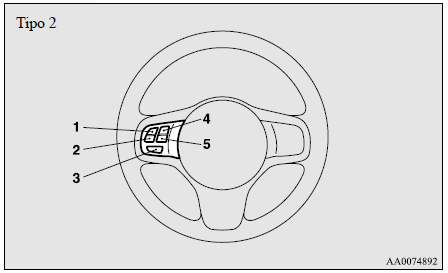 Mitsubishi Lancer. Controles de audio al volante (si así esta equipado) 