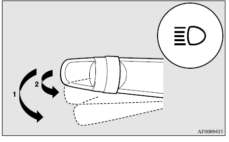 Mitsubishi Lancer. Interruptor de faros y cambio de luces