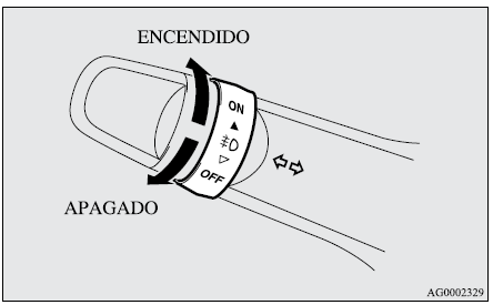 Mitsubishi Lancer. Interruptor de los faros de niebla delanteros