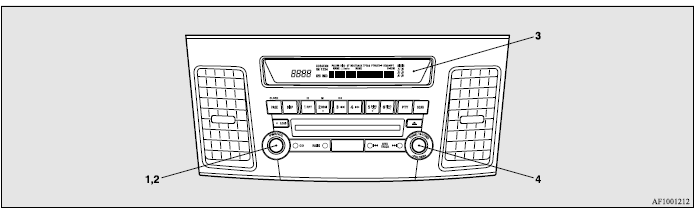 Mitsubishi Lancer. Radio AM/FM de sintonía electrónica y reproductor de CD (compatible con RBDS o MP3)