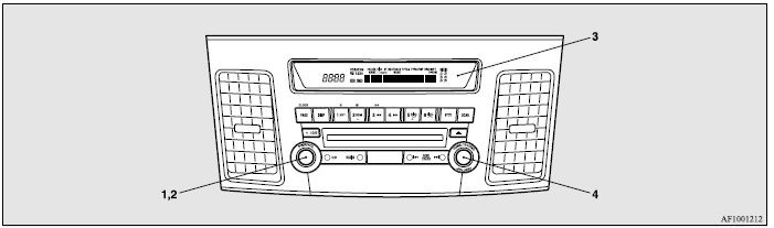 Mitsubishi Lancer. Radio AM/FM de sintonía electrónica con autocambiador de 6 CD (compatible con RBDS o MP3)