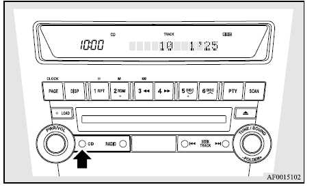 Mitsubishi Lancer. Radio AM/FM de sintonía electrónica con autocambiador de 6 CD (compatible con RBDS o MP3)