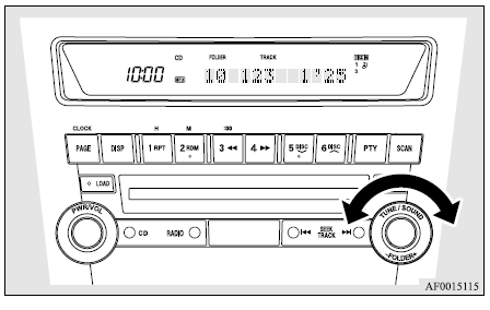 Mitsubishi Lancer. Radio AM/FM de sintonía electrónica con autocambiador de 6 CD (compatible con RBDS o MP3)