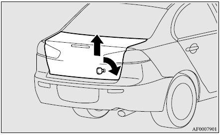 Mitsubishi Lancer. Tapa de la cajuela de equipaje