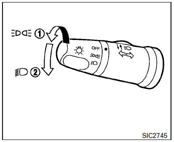 Nissan Tiida. Interruptor de faros y direccionales