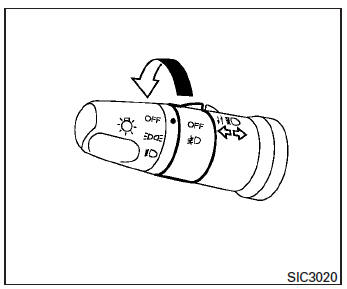 Nissan Tiida. Interruptor de faros y direccionales