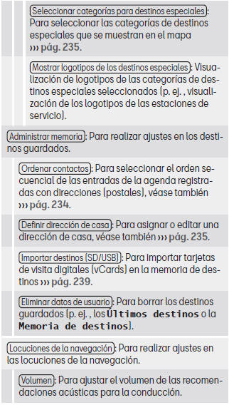 Seat Leon. Ajustes de la navegación